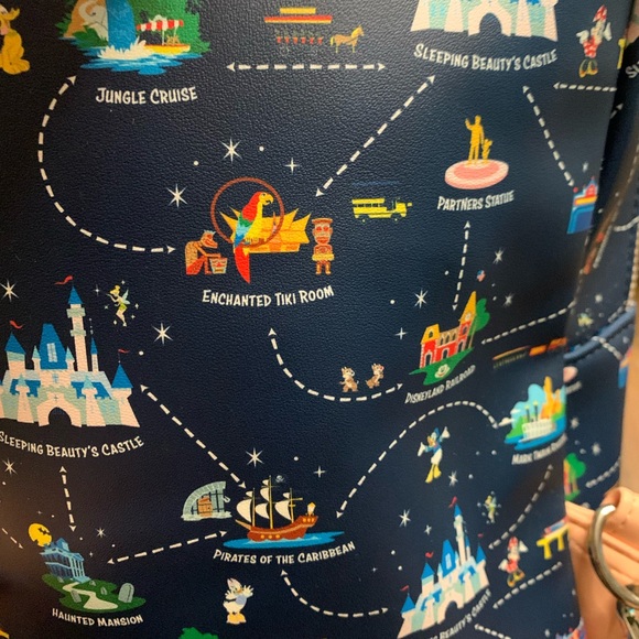 Disneyland 65th Anniversary Map 2-in-1 Convertible Mini Backpack Loungefly NWOT - Picture 10 of 10